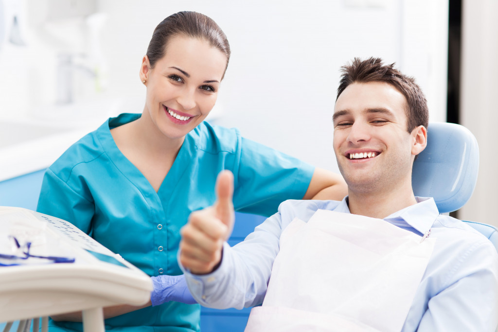 satisfied male dental patient