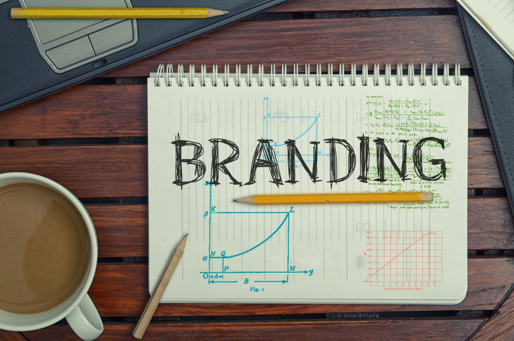branding plans in notebook